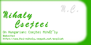 mihaly csejtei business card